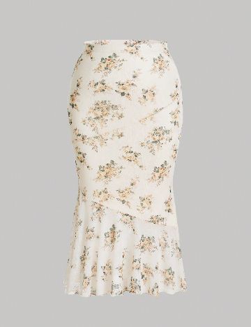 Fusta SHEIN CURVE, floral