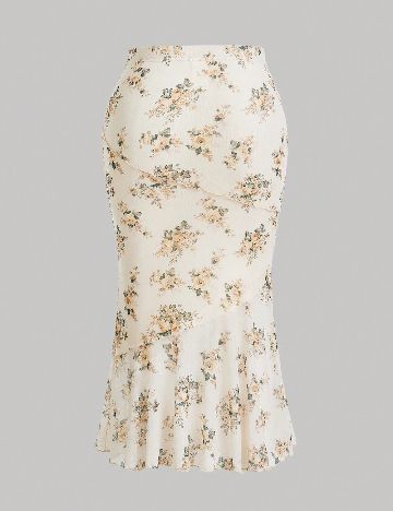 Fusta SHEIN CURVE, floral