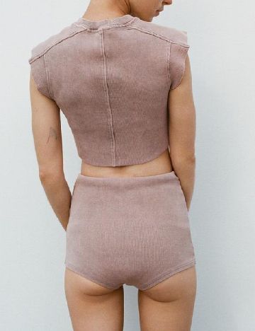 Pantaloni scurti Zara, roz pudra