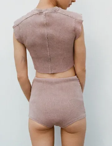 Pantaloni scurti Zara, roz pudra