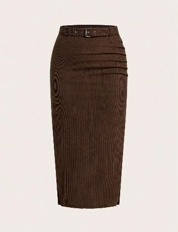 Fusta SHEIN CURVE, maro