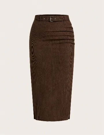 Fusta SHEIN CURVE, maro
