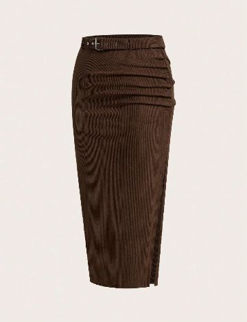 Fusta SHEIN CURVE, maro