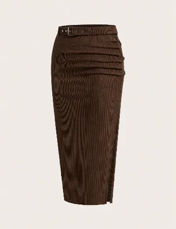 Fusta SHEIN CURVE, maro