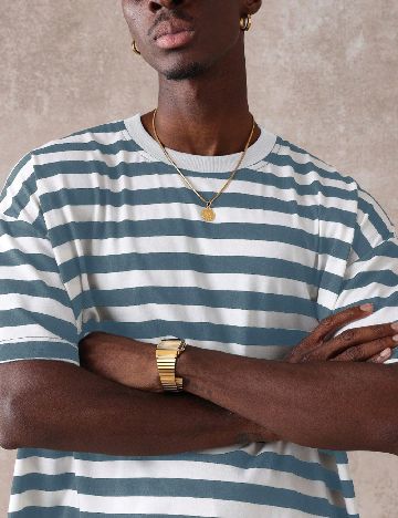 Tricou Oversize SUMWON, albastru/alb