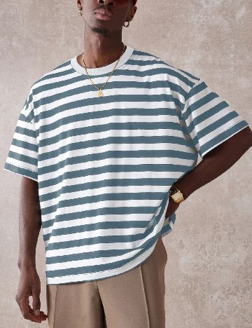 Tricou Oversize SUMWON, albastru/alb