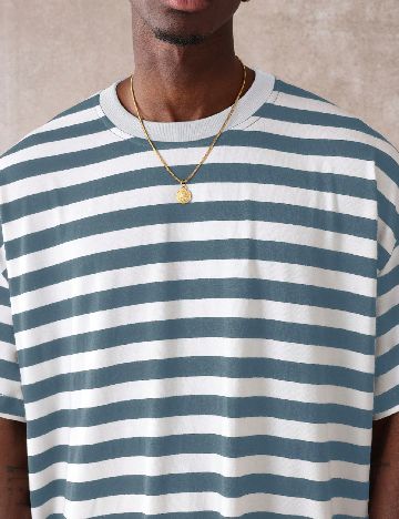 Tricou Oversize SUMWON, albastru/alb