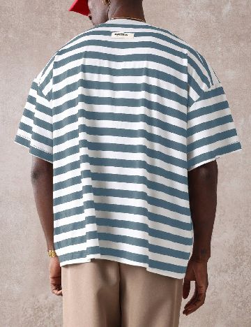 Tricou Oversize SUMWON, albastru/alb