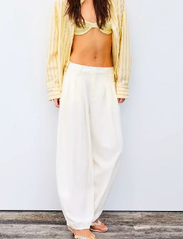 Pantaloni Pull&Bear, ecru