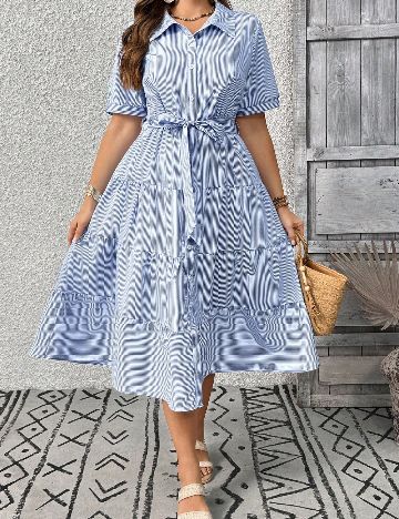 Rochie medie SHEIN CURVE, albastru