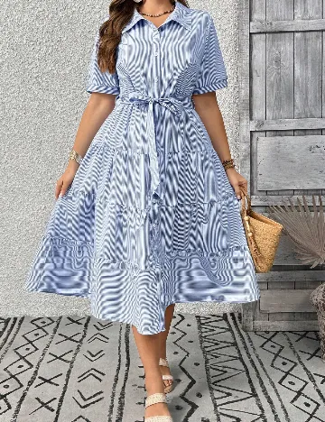 Rochie medie SHEIN CURVE, albastru