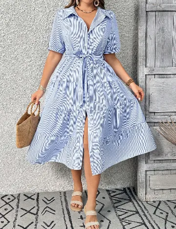 Rochie medie SHEIN CURVE, albastru