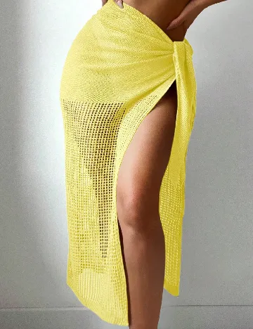 Fusta de plaja SHEIN, galben