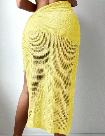 Fusta de plaja SHEIN, galben