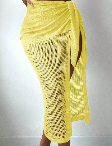 Fusta de plaja SHEIN, galben