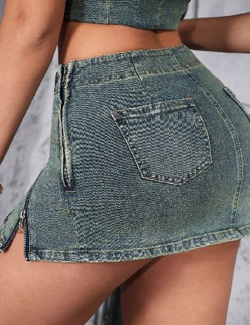 Fusta SHEIN, albastru