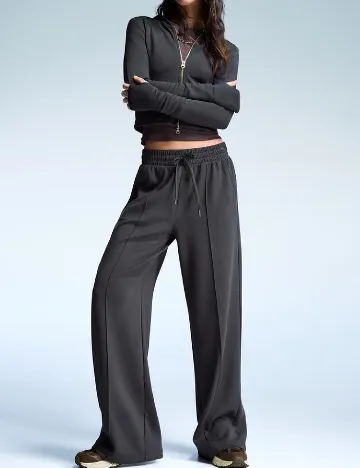 Pantaloni Bershka, gri inchis