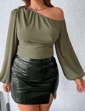 Bluza SHEIN CURVE, verde