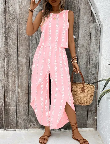 Compleu SHEIN, alb/roz