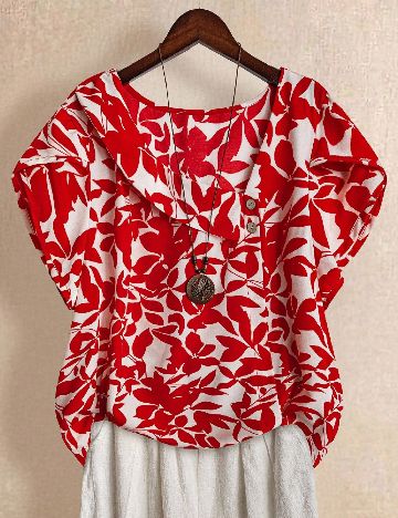 Bluza SHEIN CURVE, rosu/alb