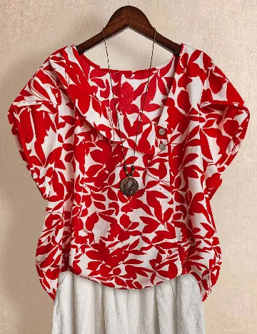 Bluza SHEIN CURVE, rosu/alb