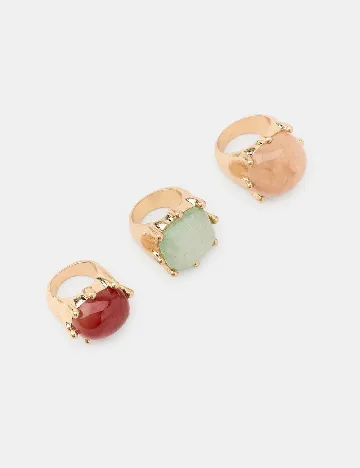 Set Inele 3 bucati Zara, mix culori