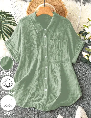 Camasa SHEIN CURVE, verde