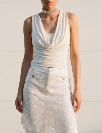 Top Stradivarius, ecru