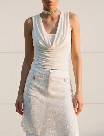 Top Stradivarius, ecru