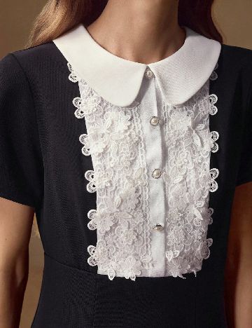 Rochie scurta MOTF, alb/negru