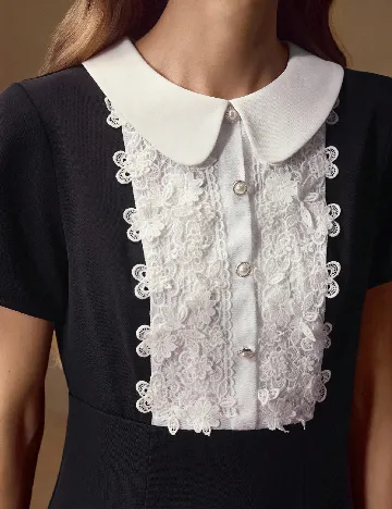 Rochie scurta MOTF, alb/negru