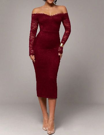 Rochie medie Silquee, rosu