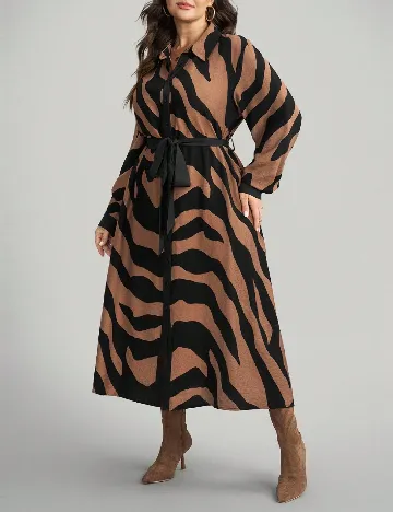 Rochie medie SHEIN CURVE, maro/negru