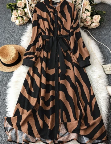 Rochie medie SHEIN CURVE, maro/negru