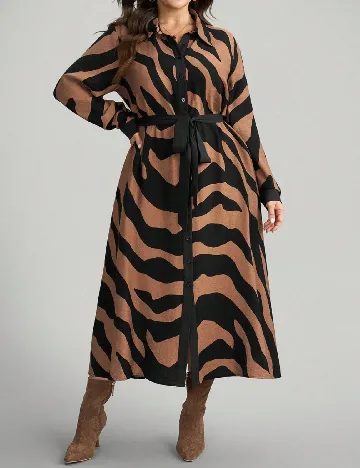 Rochie medie SHEIN CURVE, maro/negru