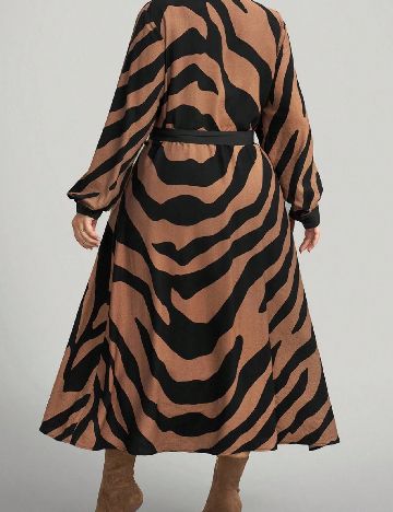 Rochie medie SHEIN CURVE, maro/negru