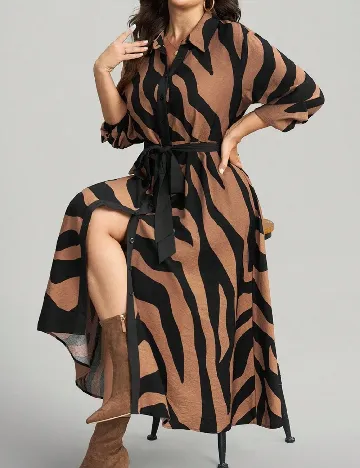 Rochie medie SHEIN CURVE, maro/negru