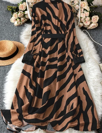 Rochie medie SHEIN CURVE, maro/negru