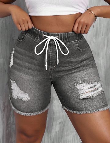 Pantaloni scurti SHEIN CURVE, gri