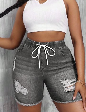 Pantaloni scurti SHEIN CURVE, gri