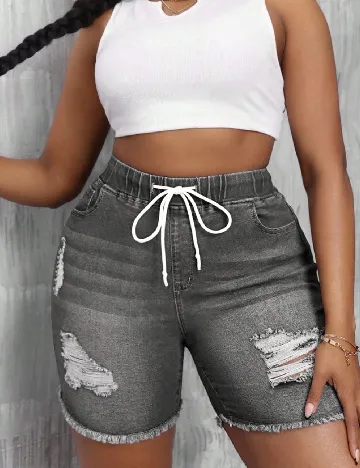 Pantaloni scurti SHEIN CURVE, gri