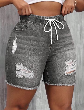 Pantaloni scurti SHEIN CURVE, gri