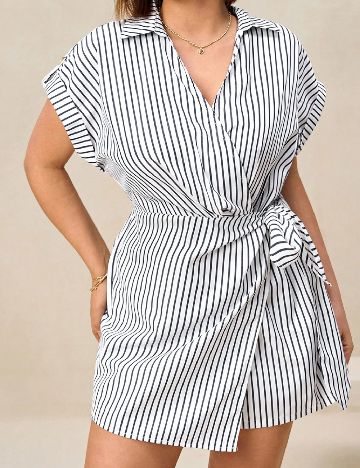 Salopeta SHEIN CURVE, alb/albastru