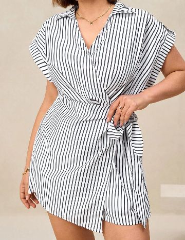 Salopeta SHEIN CURVE, alb/albastru