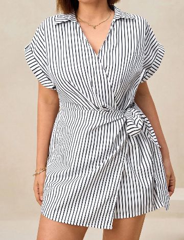 Salopeta SHEIN CURVE, alb/albastru