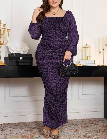 Rochie lunga SHEIN CURVE, mov/negru