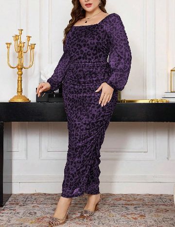 Rochie lunga SHEIN CURVE, mov/negru