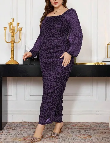 Rochie lunga SHEIN CURVE, mov/negru