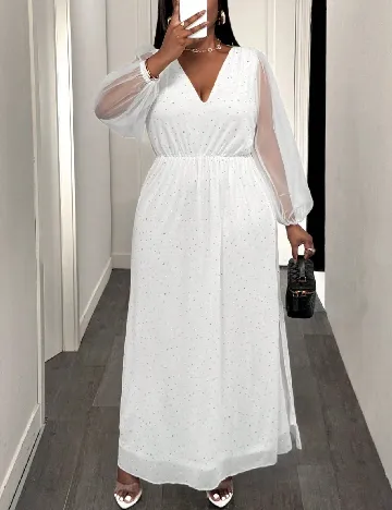 Rochie lunga SHEIN CURVE, alb