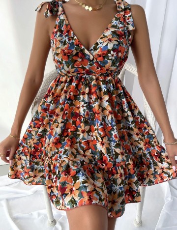 Rochie scurta SHEIN, floral print